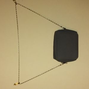 Selling a Mary Kay Nylon gray purse with silver tone chain